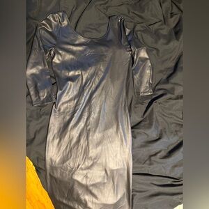 Black Faux Leather Dress